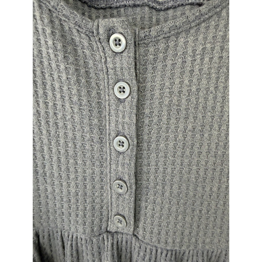 Torrid 2 Dusty Blue Waffle Knit‎ Tunic W Lace Accents - Picture 4 of 8